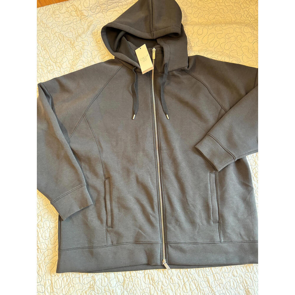 Calia Women's Black Full-Zip‎ Soft Scuba Hoodie Size XL #647